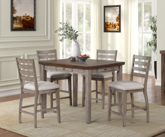 Counter Height Two Tone 4 Drawer Dining Table