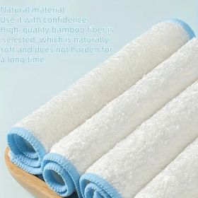 5pcs Of 10 Non-stick Rags, Kitchen Scouring Pads, Bamboo Fiber Brush Dishes, Household Cleaning Wipes, Bamboo Fiber Dishcloths (Quantity: 10 white strips)
